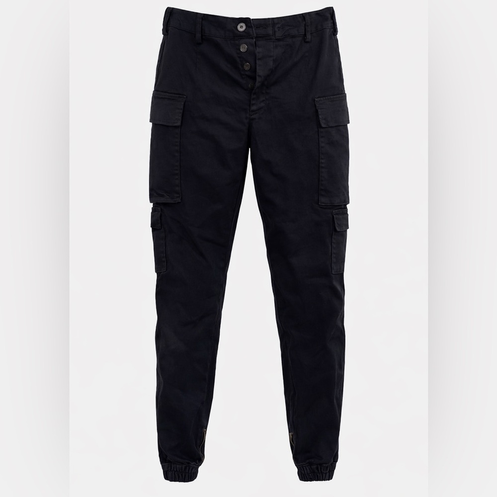 Fashion Nova Kalley Cargo Pants Black NWT Mid Rise Stretch Joggers